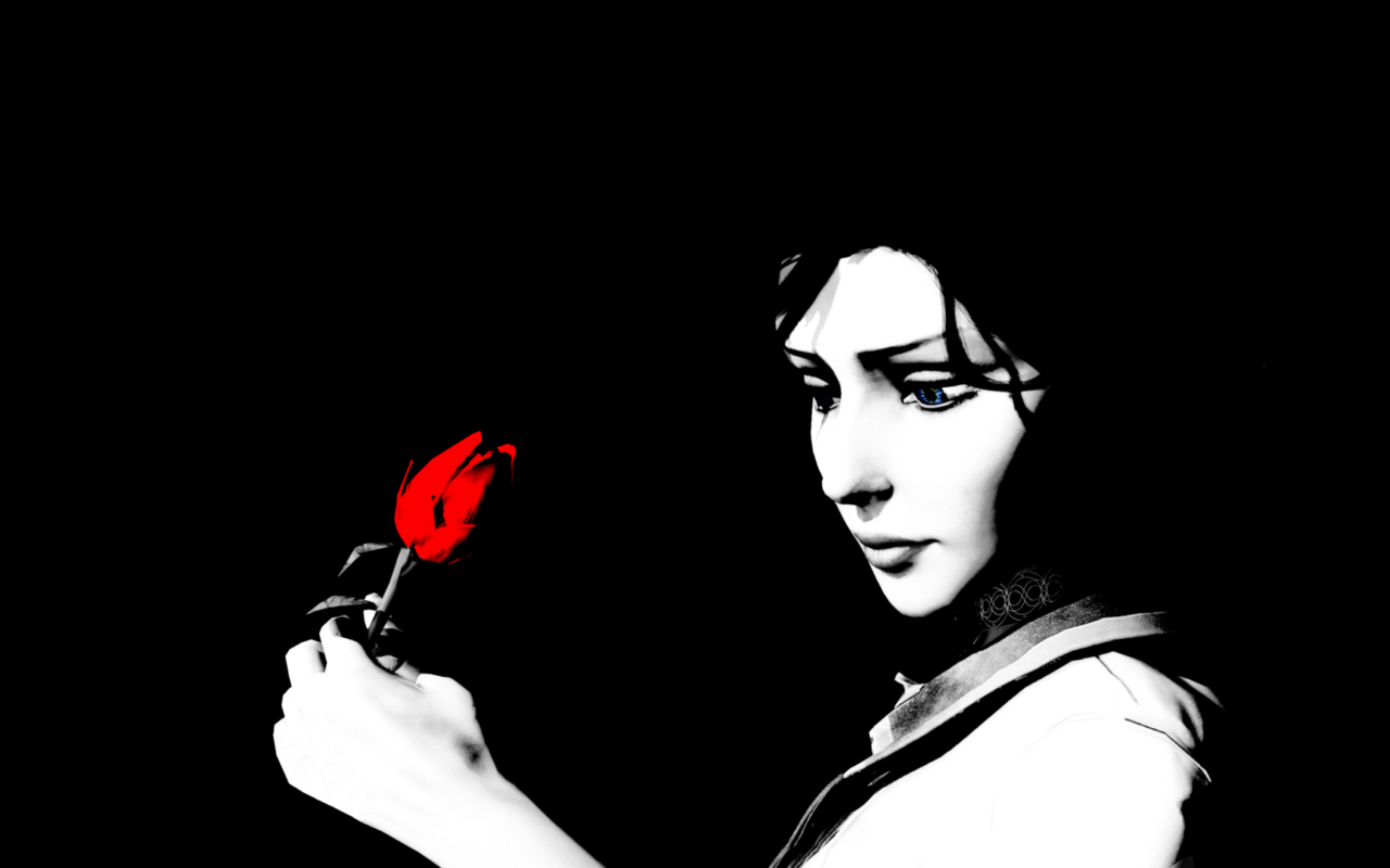 Elizabeth holding a rose (Practice Edit)